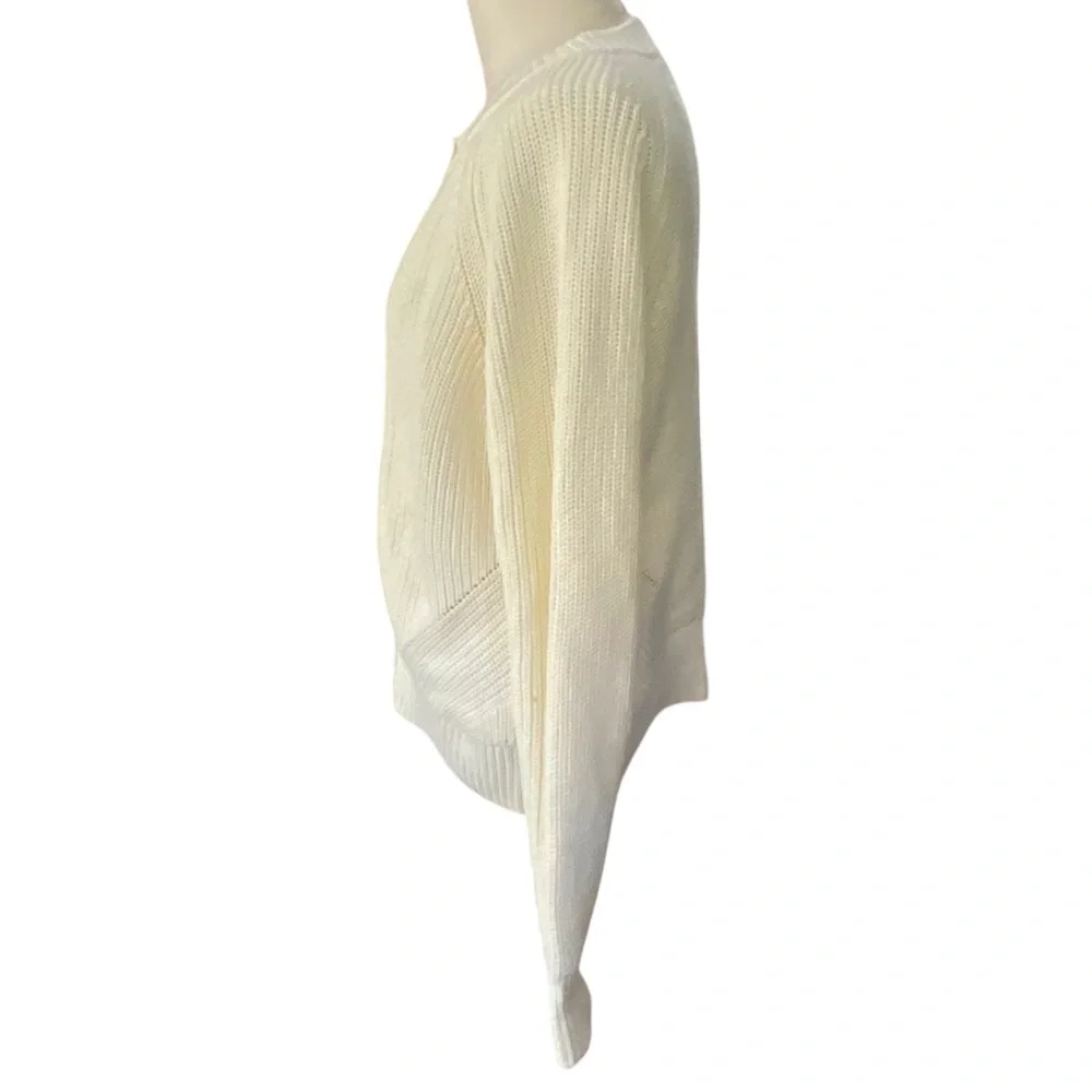 Faherty Ivory Ribbed Button Cardigan - Picture 5 of 13